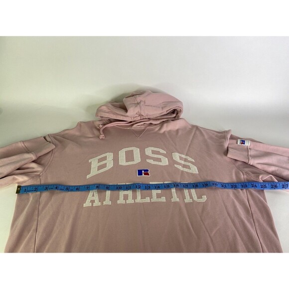 Hugo Boss x Russell Athletic Pink Salmon Pullover Sweatshirt Hoodie Mens Size L - Picture 10 of 13
